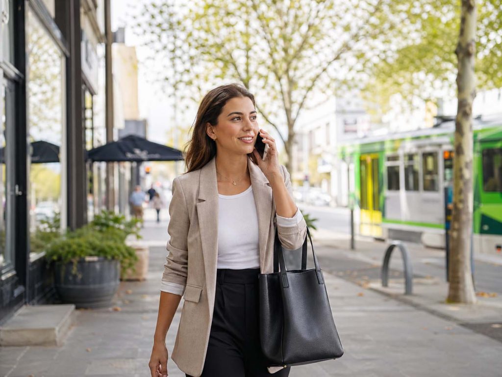 Business woman on the phone in Camberwell for SEO Camberwell local business marketing