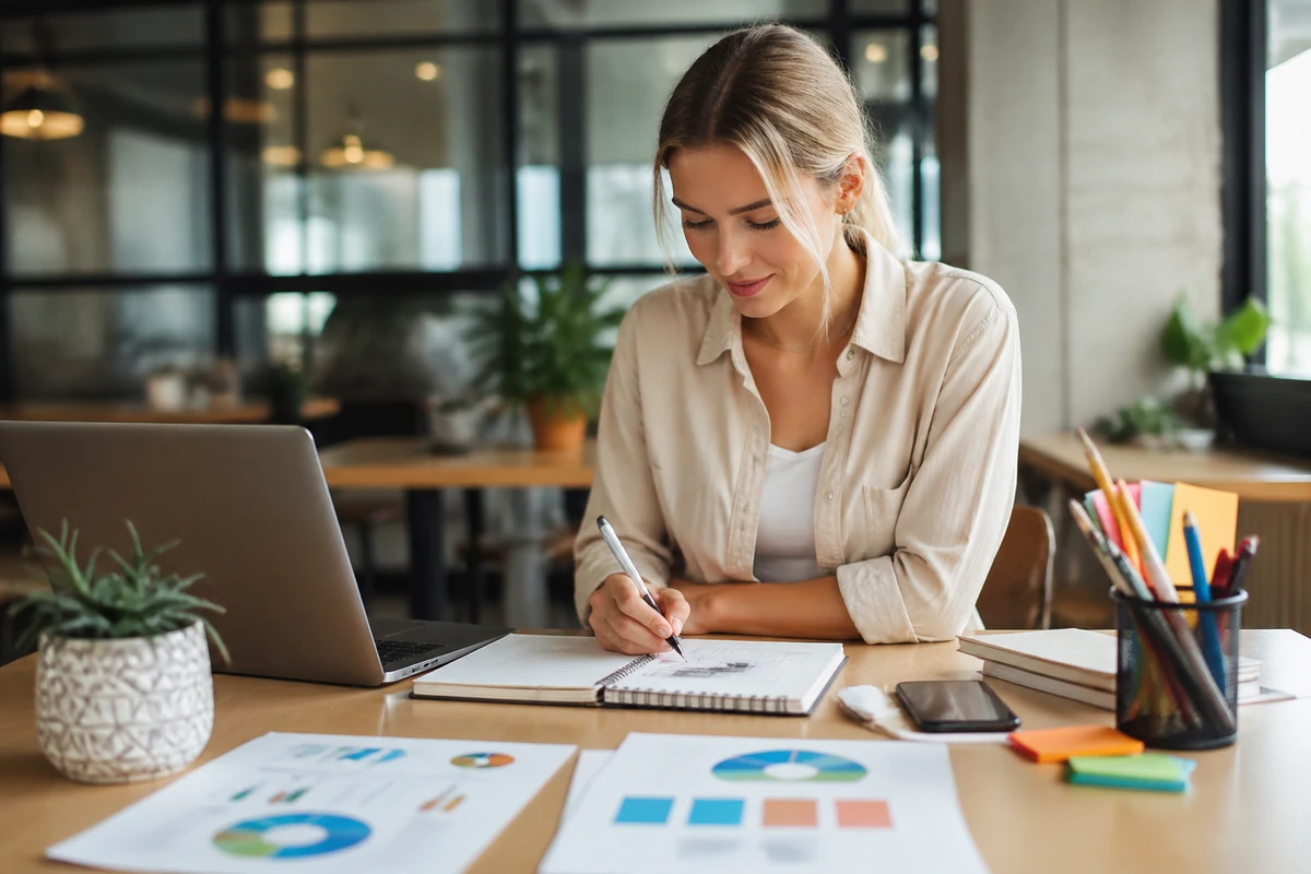 Business owner planning Hashtag Strategies for Improved Social SEO for an Australian business