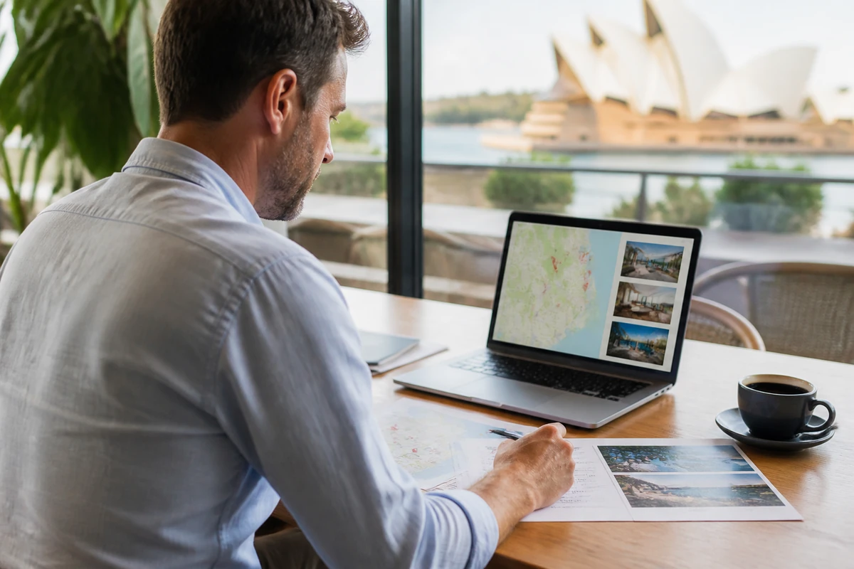 Hospitality business owner planning Local SEO Tips for Hotels and Restaurants for an Australian business