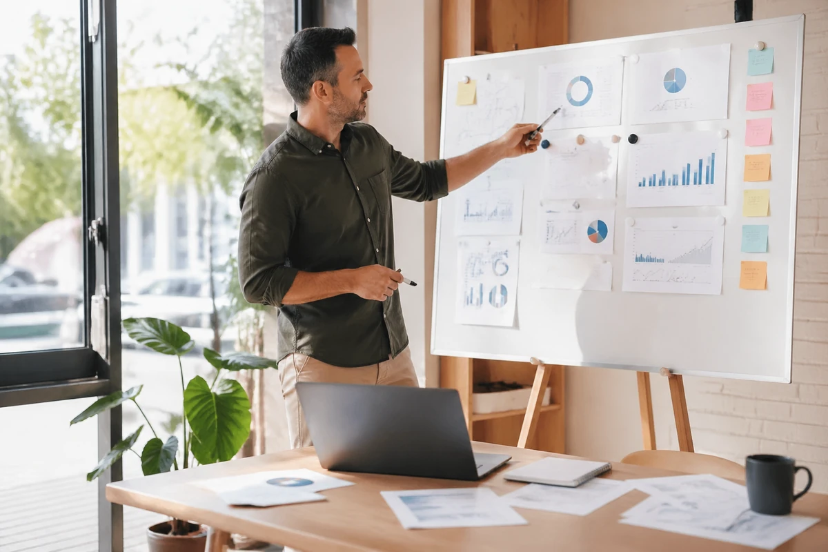 Business owner planning SEO Metrics to Track and Measure Your Progress for an Australian business
