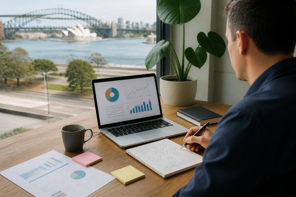 Business owner planning Finding the Best SEO Company for a Sydney business