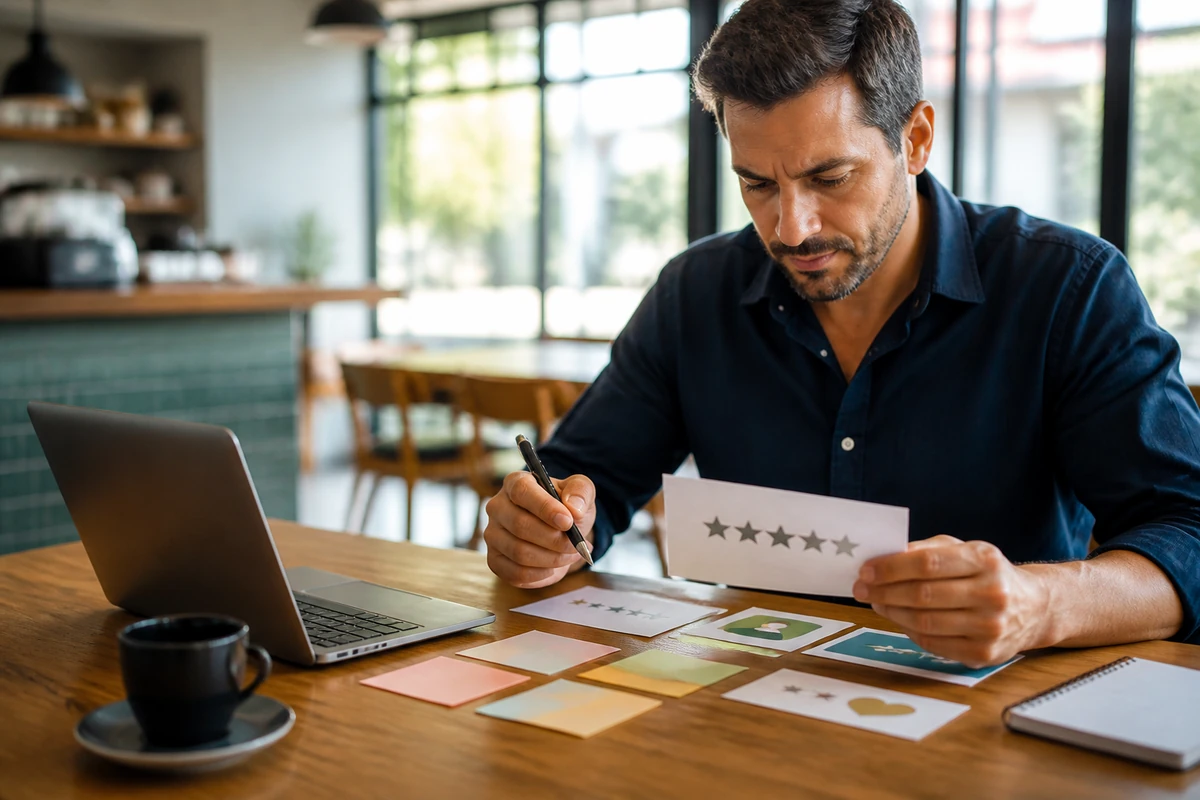 Business owner planning Business Strategies for Reputation Management and for an Australian business