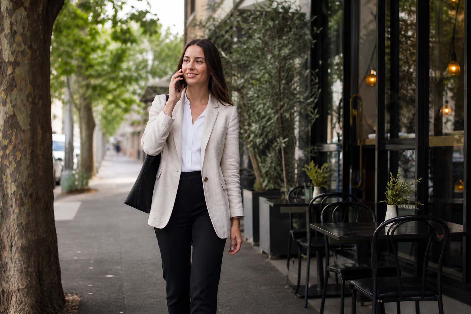 Young professional woman on the phone in Abbotsford for SEO Abbotsford local business marketing