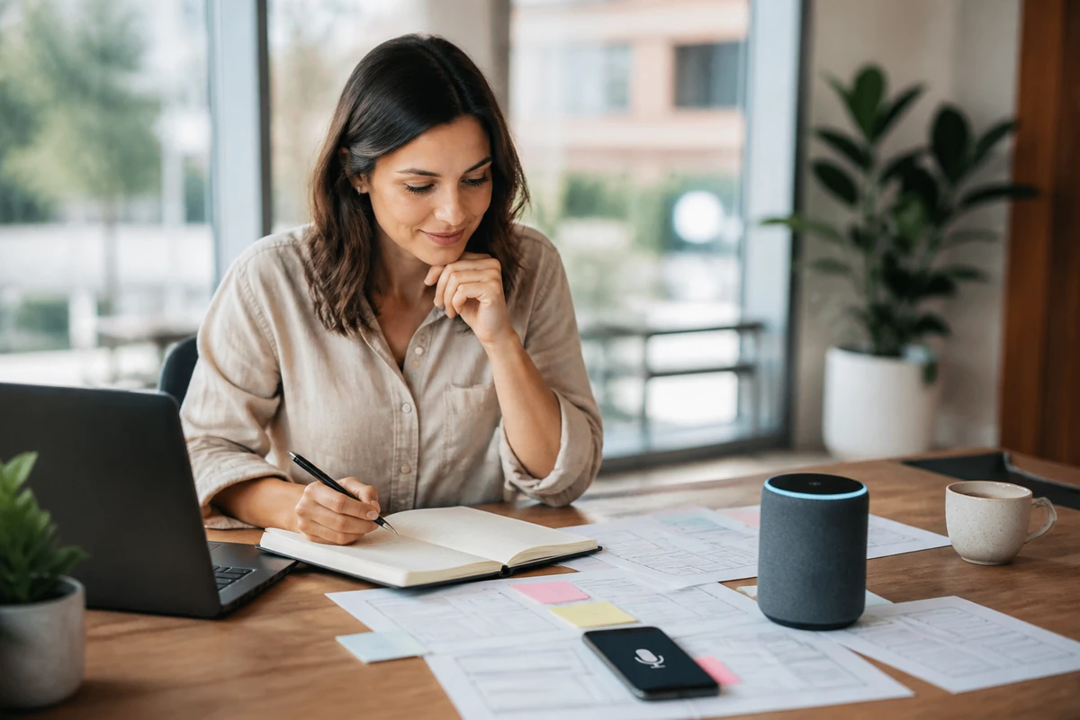 Content marketer planning Craft Conversational Content for Voice Assistants for an Australian business