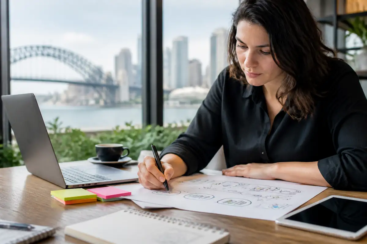 Business owner planning Demystifying SEO Guide for a Sydney business