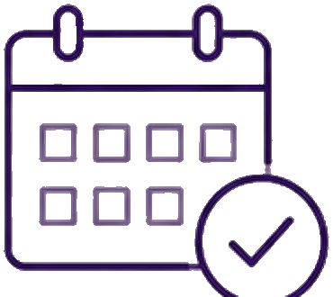 Calendar check icon representing direct booking pages, Hotel SEO and accommodation booking searches.
