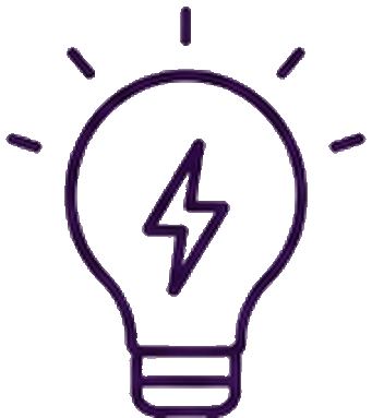 Lightbulb icon representing Electrician SEO, electrical service pages, emergency electrician searches and local leads.