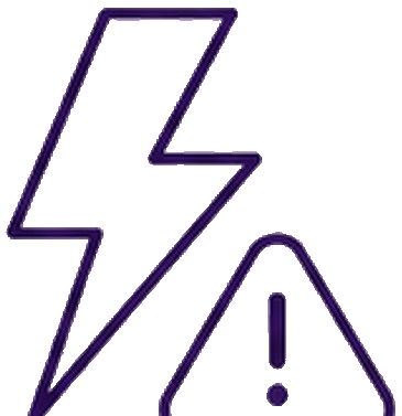 Lightning warning icon representing emergency electrician pages, Electrician SEO and urgent electrical enquiries.