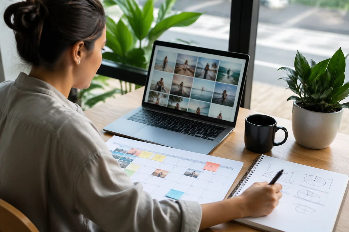 Business owner planning Harnessing the Power of Social Media for Off-Page for an Australian business