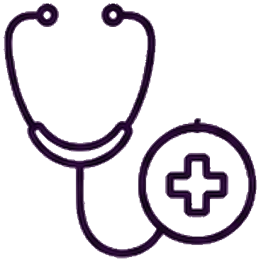 Stethoscope icon representing Healthcare SEO, clinic visibility, patient enquiries and healthcare service pages.