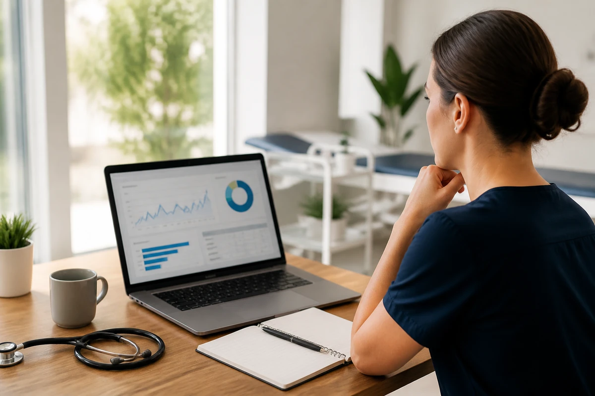 Clinic manager planning Healthcare Website SEO Essentials for an Australian business