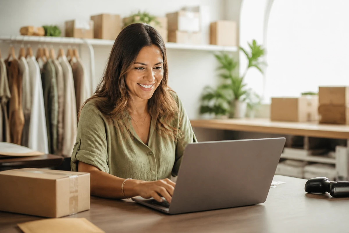 Professional business owner reviewing online visibility and enquiry opportunities for ecommerce businesses