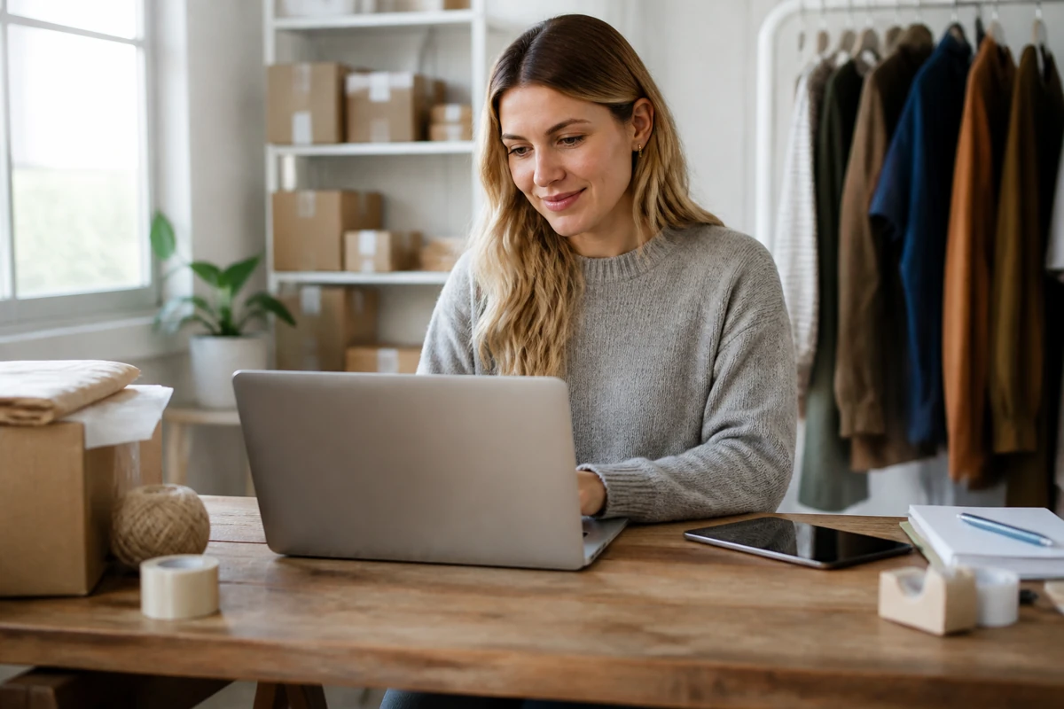 Professional business owner reviewing online visibility and enquiry opportunities for ecommerce businesses