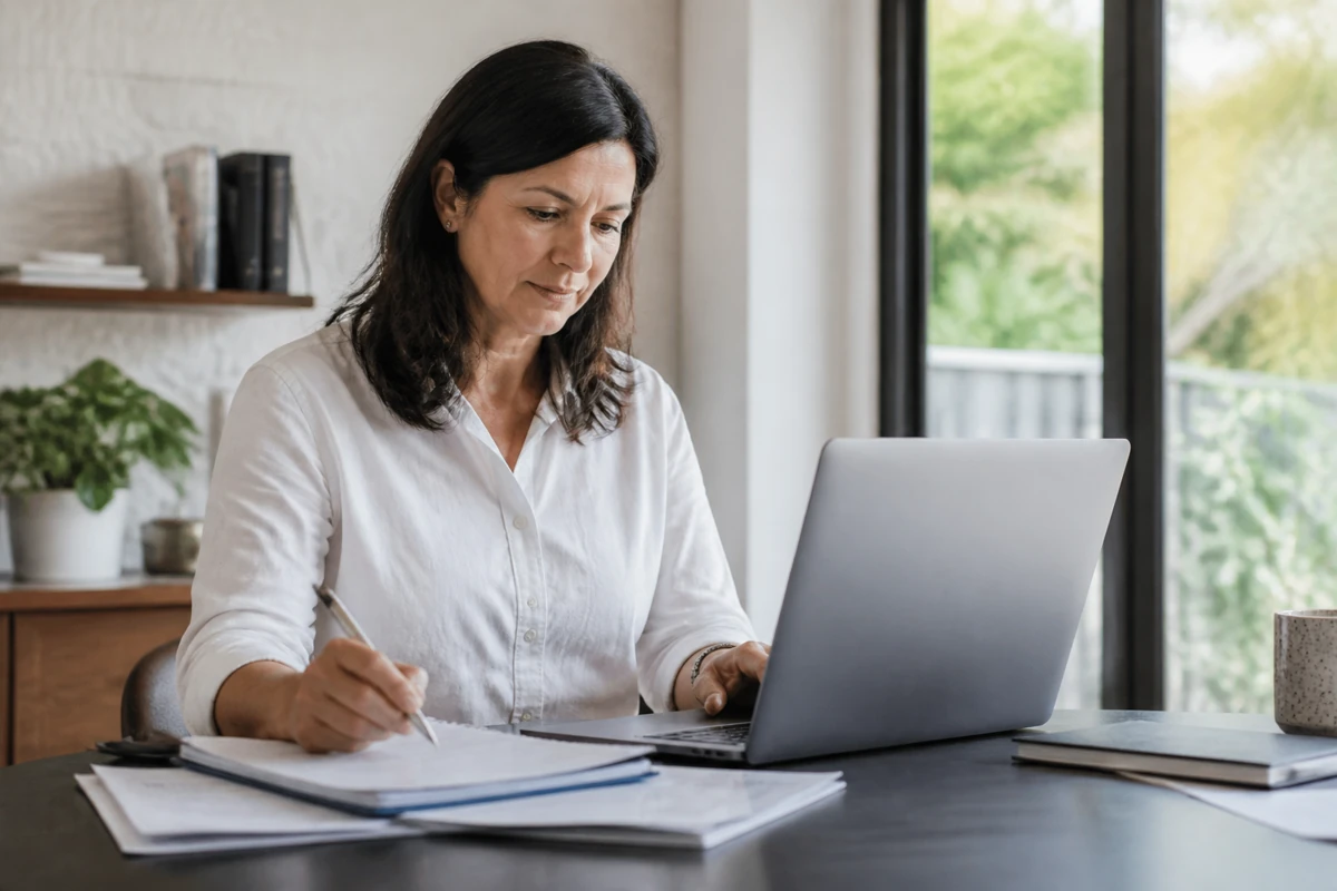 Professional business owner reviewing online visibility and enquiry opportunities for accounting businesses