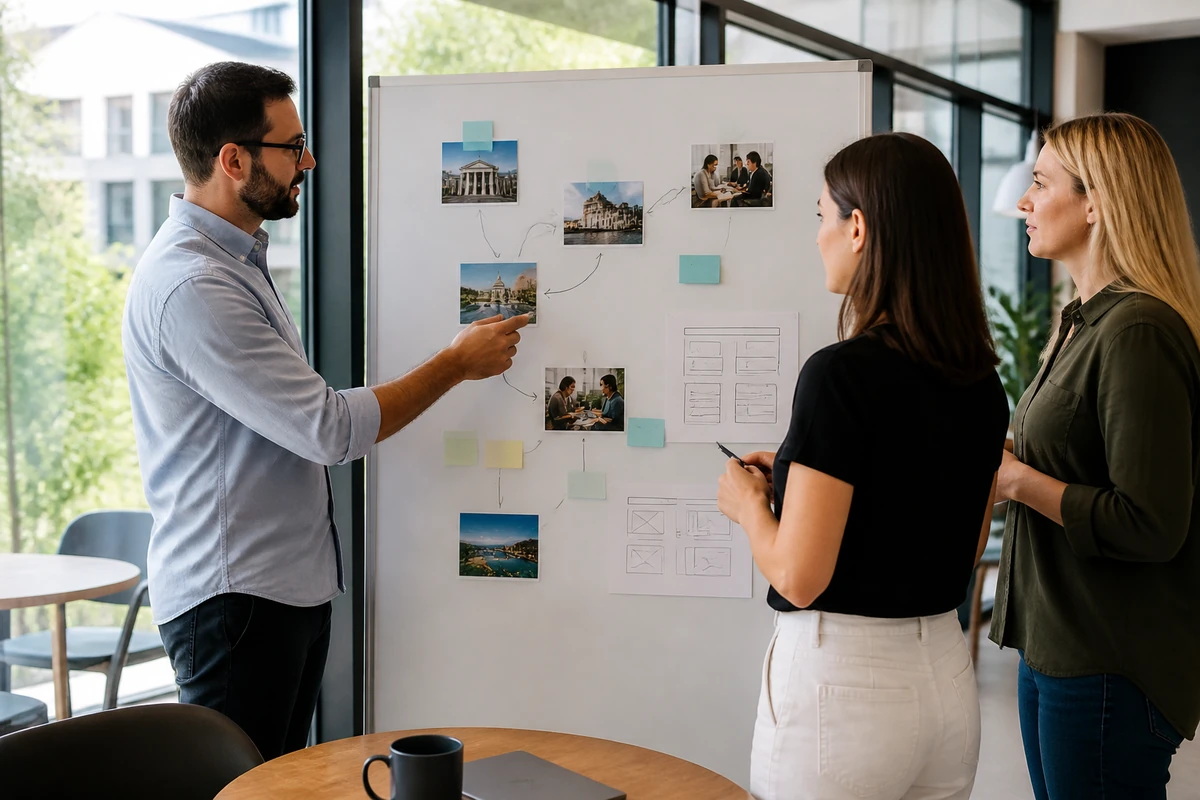Marketing team planning Link building strategies for government SEO for an Australian business