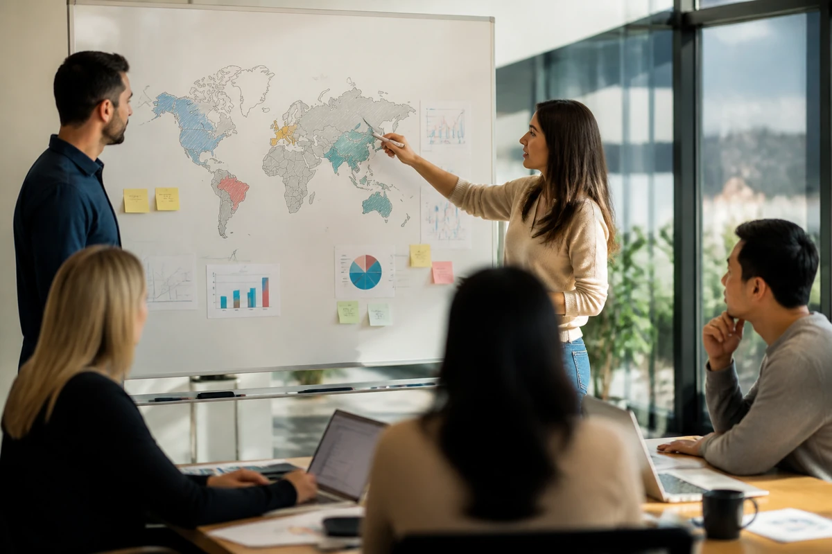 Marketing team planning Managing International SEO for Global Enterprises for global search visibility
