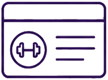 Membership card icon representing gym membership pages, Gym SEO and fitness class lead generation.