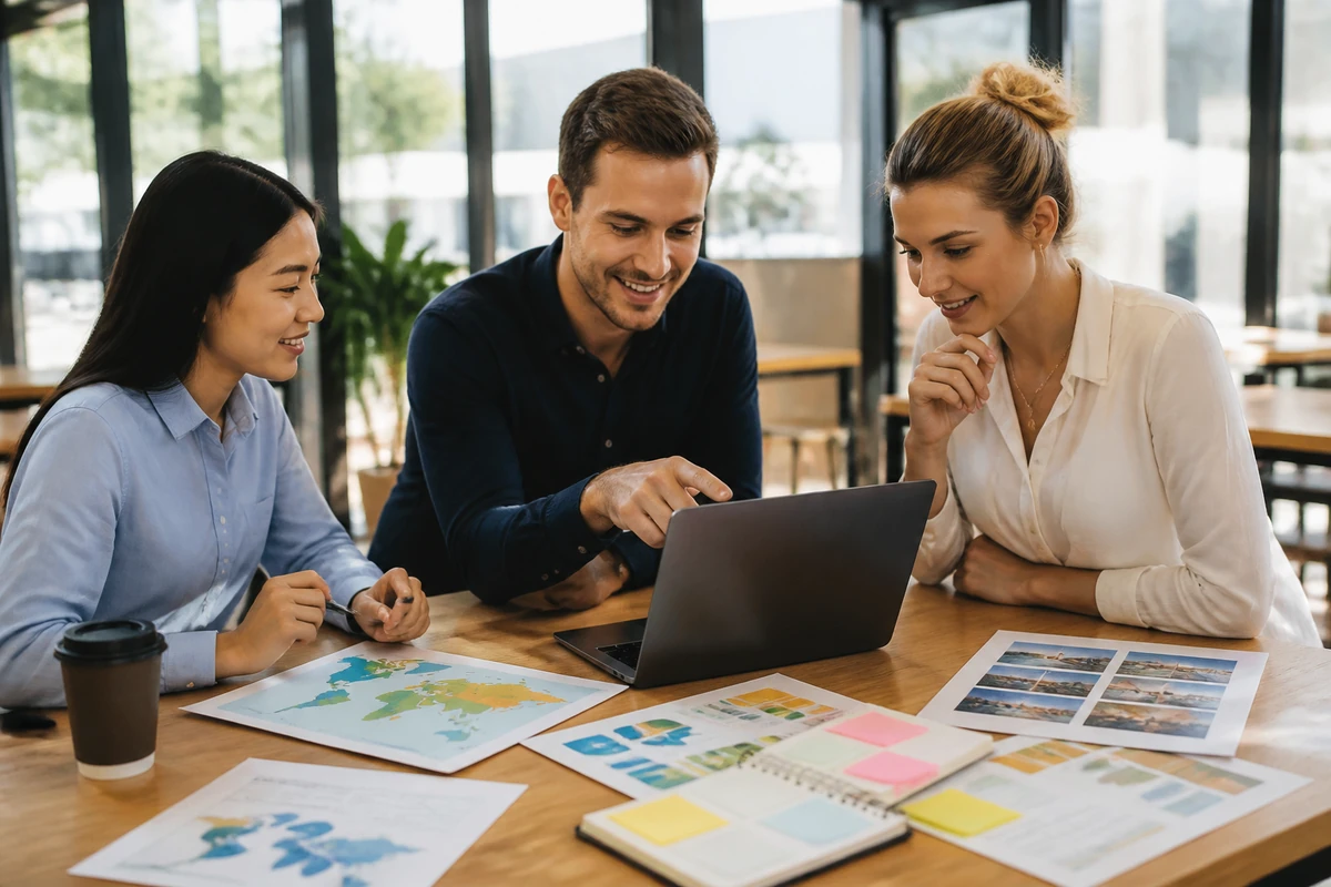 Marketing team planning Multilingual Content Optimization for SEO for global search visibility
