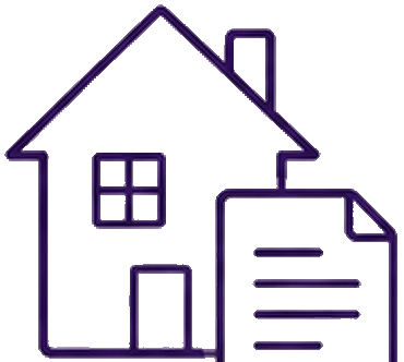 House and document icon representing property management pages, Real Estate SEO and landlord enquiries.