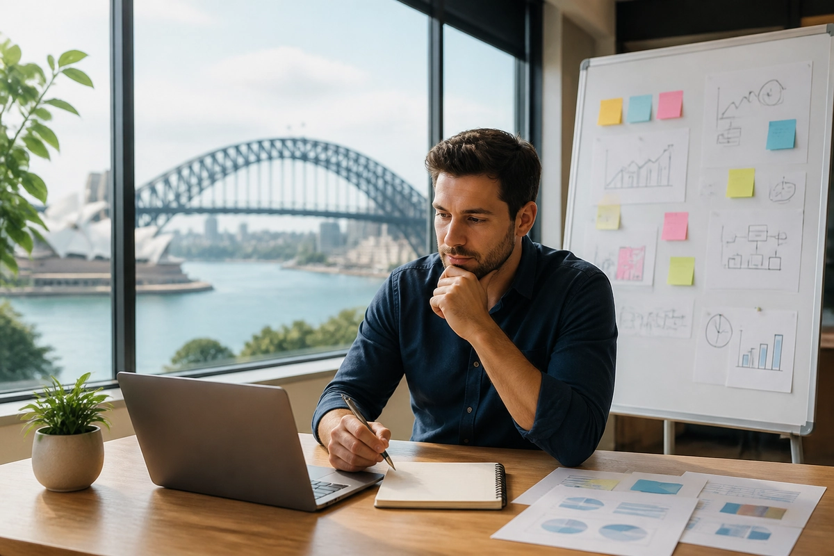 Business owner planning Top 7 SEO Tips for Your Sydney Website for a Sydney business