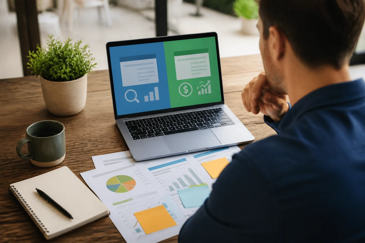 Business owner planning Understanding Organic vs Paid Search in Digital for an Australian business