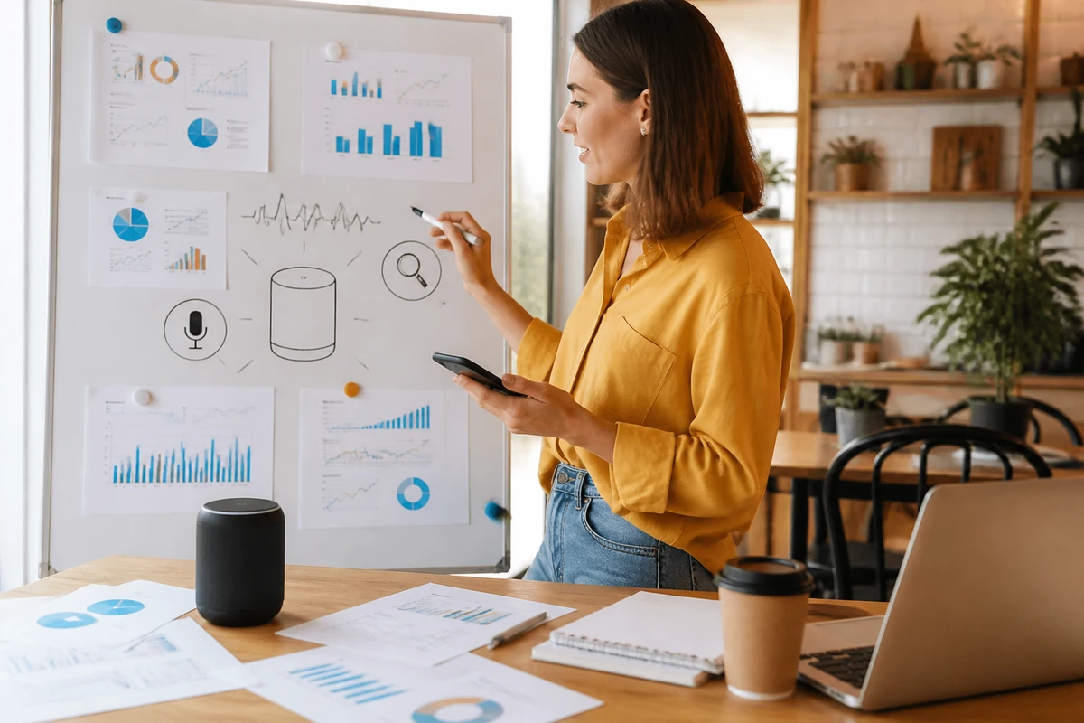 Marketing strategist planning Voice Search Analytics Measuring and Analysing for an Australian business