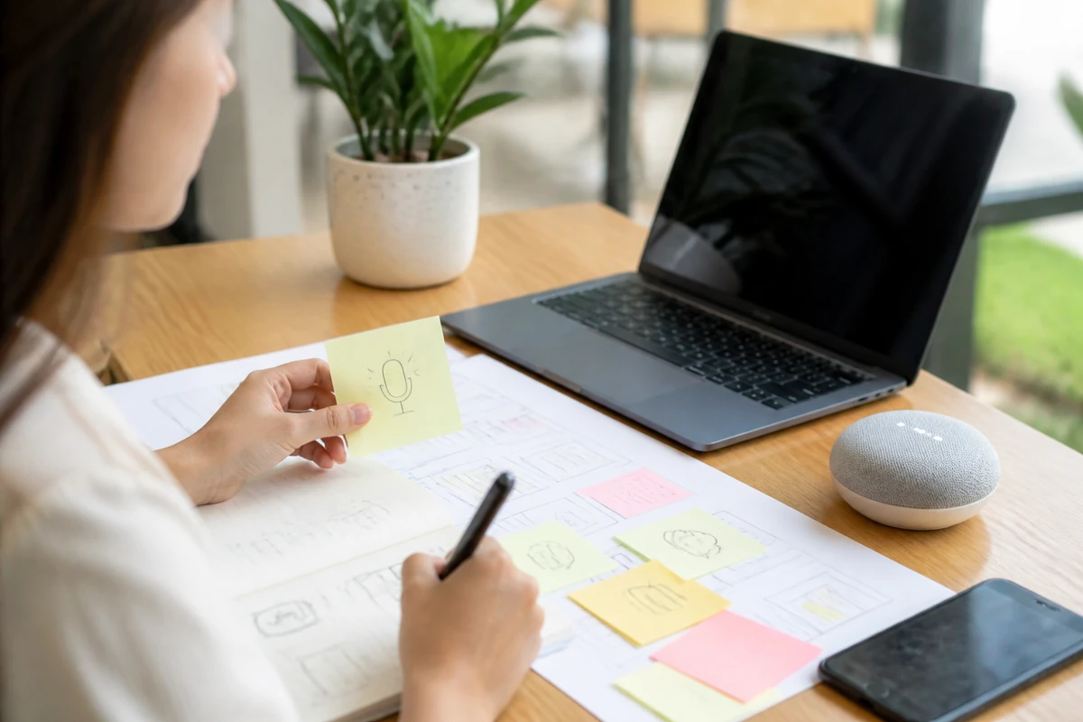 Content marketer planning Voice Search SEO Optimising Your Content for for an Australian business