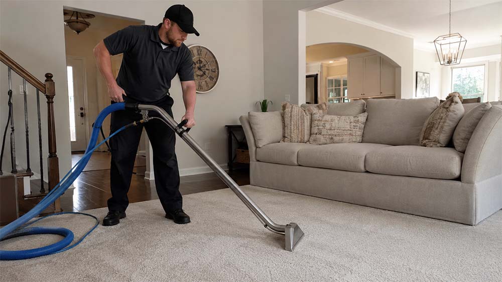 Carpet cleaner using SEO for carpet cleaners to win stain removal, upholstery and end of lease cleaning jobs