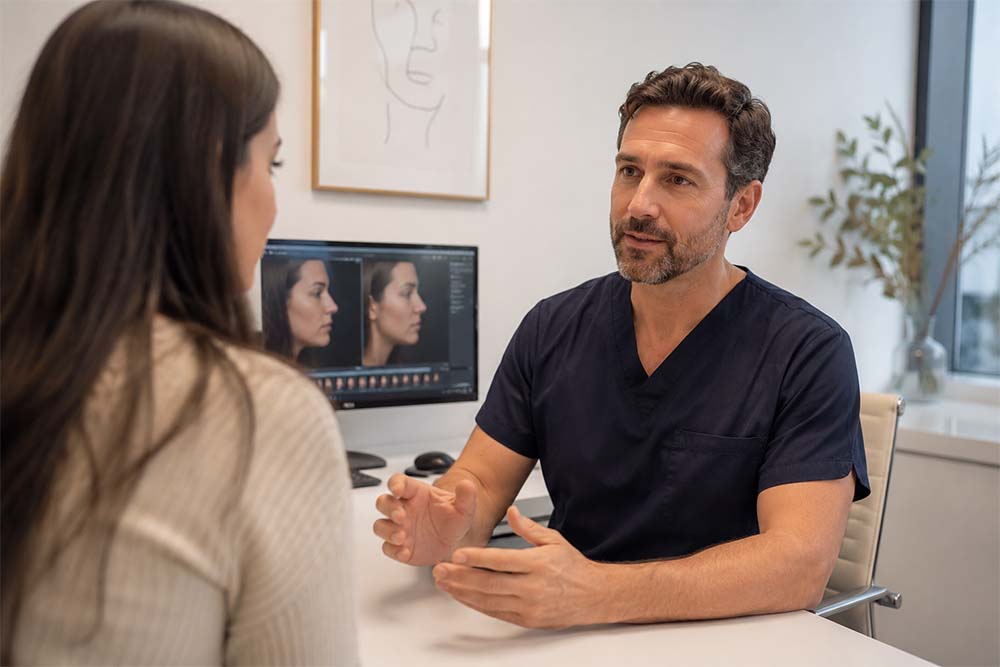 Plastic surgery clinic team planning SEO around consultations, patient trust and procedure enquiries