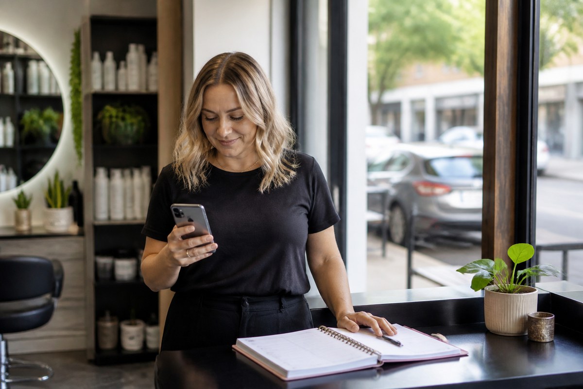 Geelong business owner reviewing new customer enquiries from local Google searches