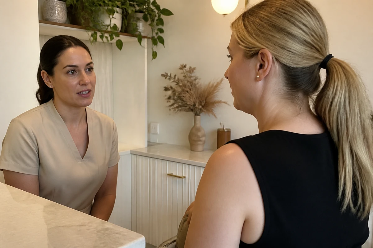 Average Australian small business owner in a realistic local business setting having a natural conversation related to the article topic, no