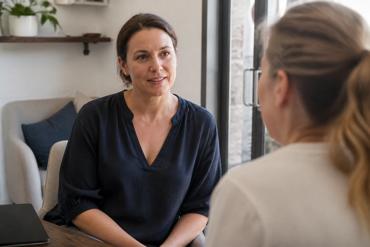 Average Australian small business owner in a realistic local business setting having a natural conversation related to the article topic, no