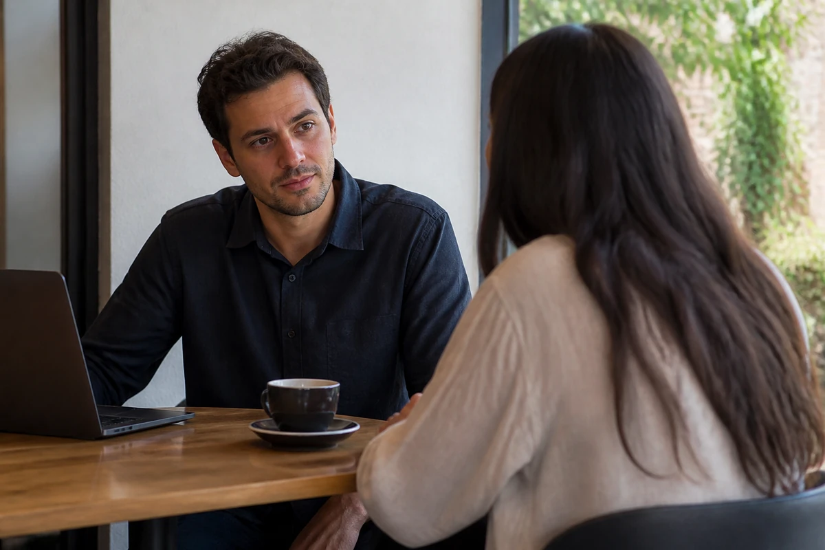 Average Australian small business owner in a realistic local business setting having a natural conversation related to the article topic, no