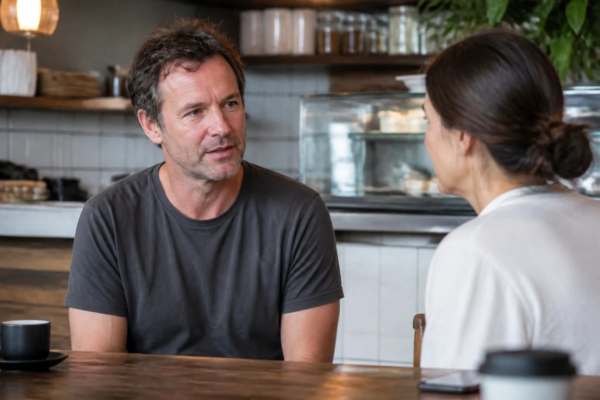 Average Australian small business owner in a realistic local business setting having a natural conversation related to the article topic, no